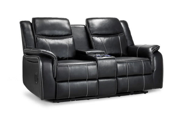 Galaxy Tech Black 2 Seater Electric Recliner Sofa – Leather Living Room Sofa