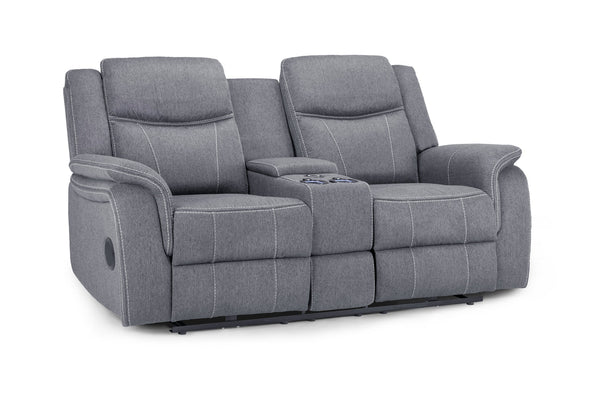 Galaxy Tech Grey 2 Seater Electric Recliner Sofa – Fabric Living Room Sofa