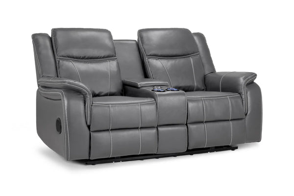 Galaxy Tech Grey 2 Seater Electric Recliner Sofa – Leather Living Room Sofa
