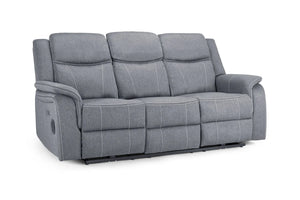 Galaxy Tech Grey 3 Seater Electric Recliner Sofa – Fabric Living Room Sofa