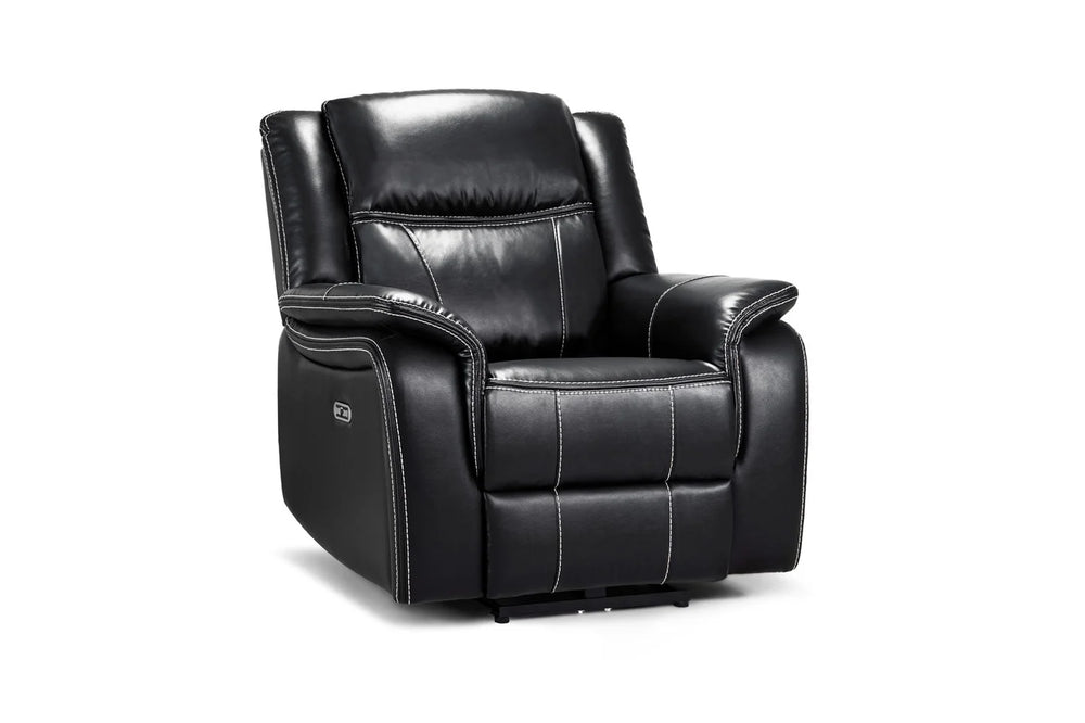 Galaxy Tech Black Electric Recliner Armchair – Premium Leather Living Room Chair
