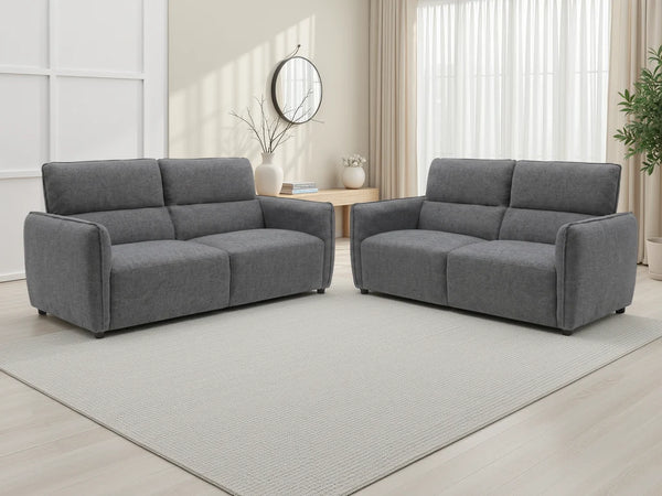Ascot Charcoal Sofa 3+2 Set – Fabric Living Room Sofa Suite