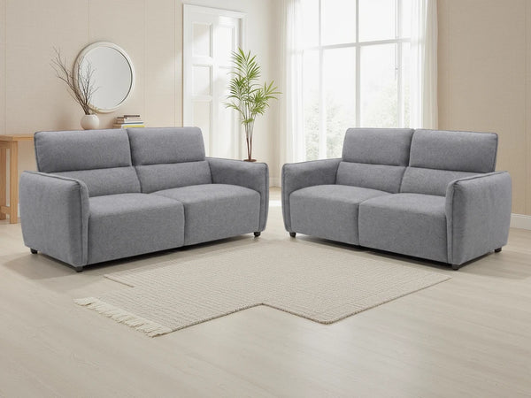 Ascot Grey Sofa 3+2 Set – Fabric Living Room Sofa Suite
