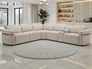 Bicester Beige Large Corner Electric Recliner Sofa – Upholstered Living Room Sofa