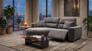 Denver Black Electric Recliner Sofa – Left Hand Facing