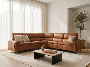 Arizona Tan Large Corner Electric Recliner Sofa – Upholstered Living Room Sofa