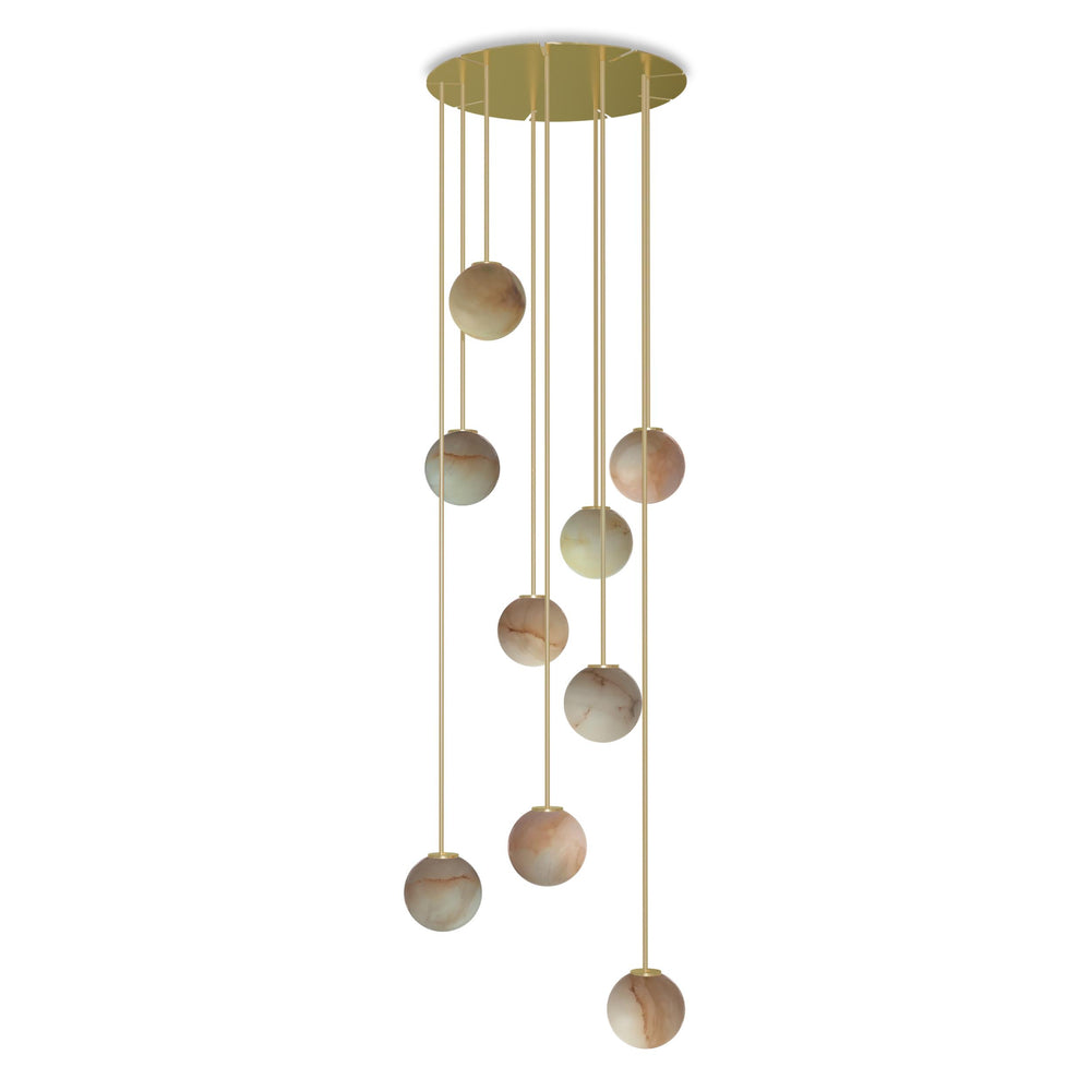 Royal Pendant Chandelier Circular – Gold & Alabaster