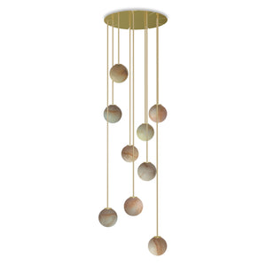 Royal Pendant Chandelier Circular – Gold & Alabaster