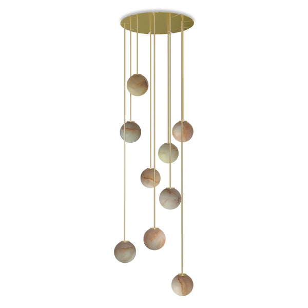 Royal Pendant Chandelier Circular – Gold & Alabaster