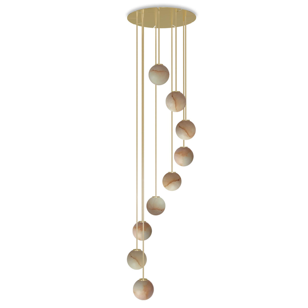 Royal Pendant Chandelier Circular – Gold & Alabaster