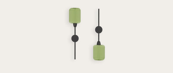Robin Greenberry Wall light in green, shown in a room setting