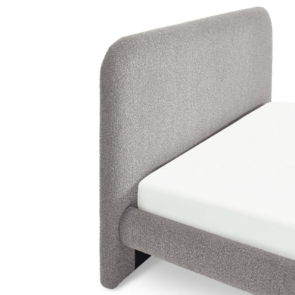 Hannah King Bed 150cm - Grey Boucle - Living with Luxury