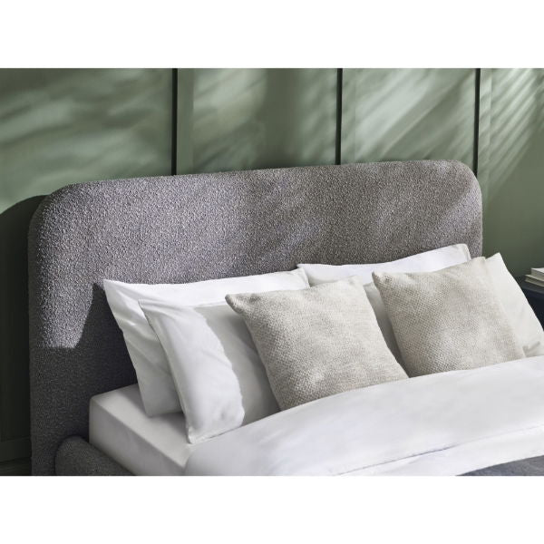 Hannah King Bed 150cm - Grey Boucle - Living with Luxury