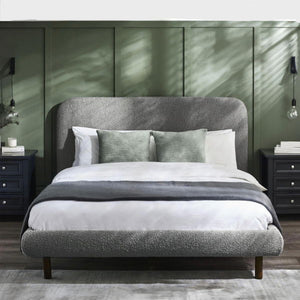 Hannah King Bed 150cm - Grey Boucle - Living with Luxury