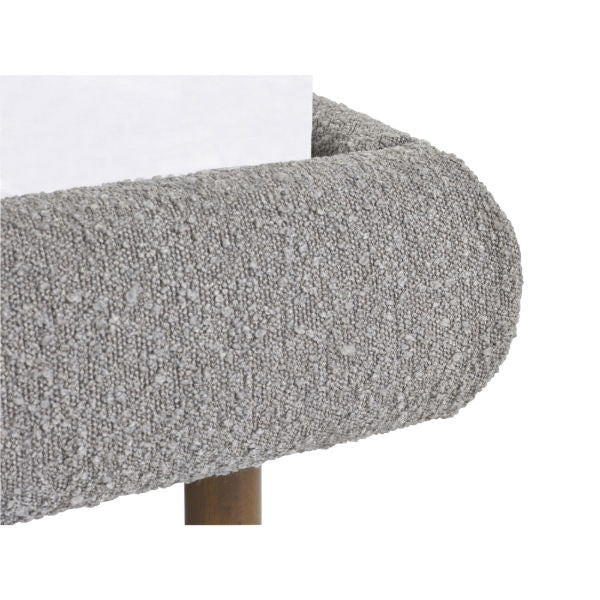 Hannah King Bed 150cm - Grey Boucle - Living with Luxury