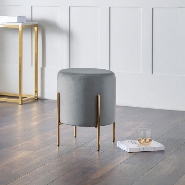 Harrogate Stool Grey - Living with Luxury