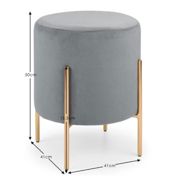 Harrogate Stool Grey - Living with Luxury
