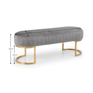 Harrogate Bench Grey - Living with Luxury