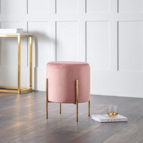 Harrogate Stool Pink - Living with Luxury
