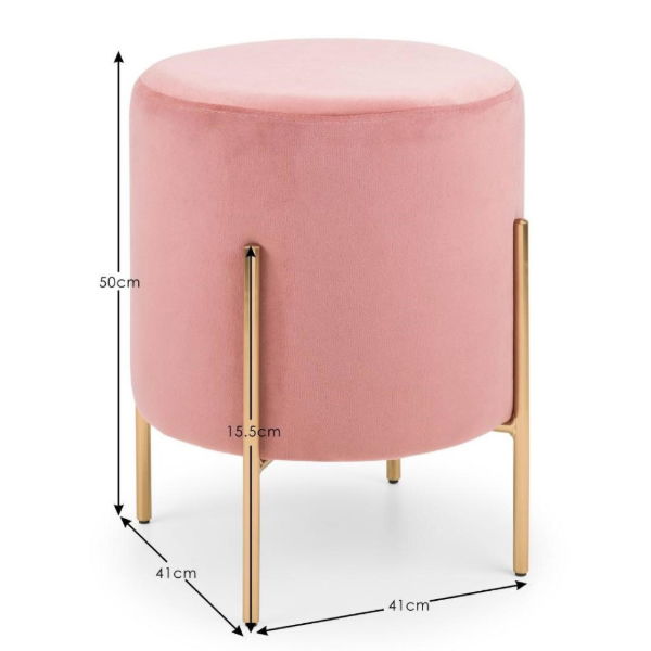 Harrogate Stool Pink - Living with Luxury