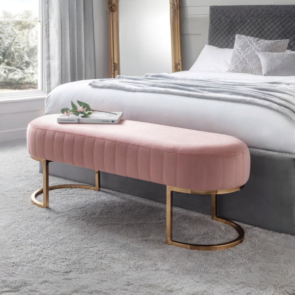 Harrogate Bench Pink - Living with Luxury