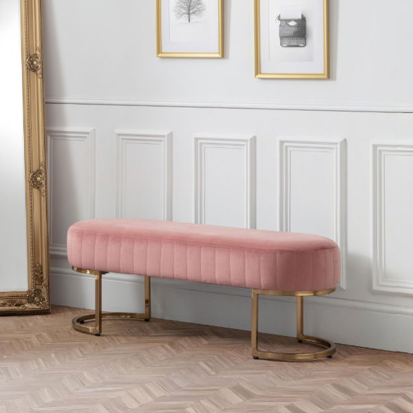 Harrogate Bench Pink - Living with Luxury