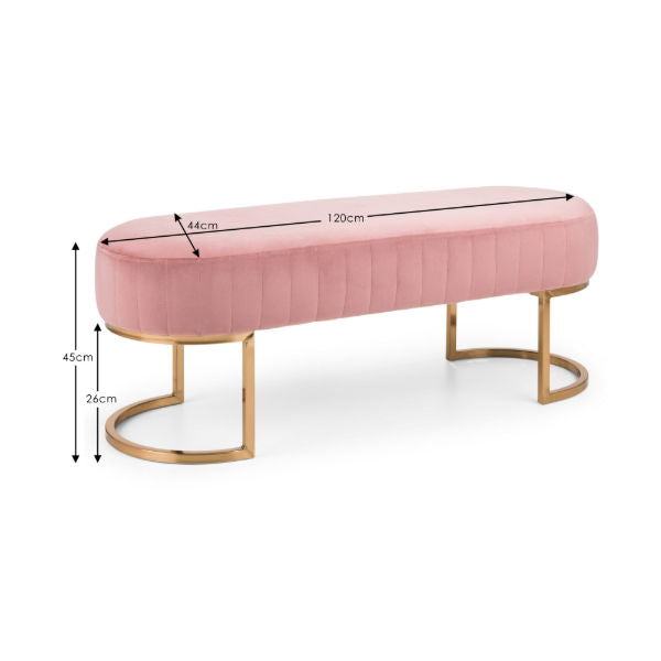 Harrogate Bench Pink - Living with Luxury