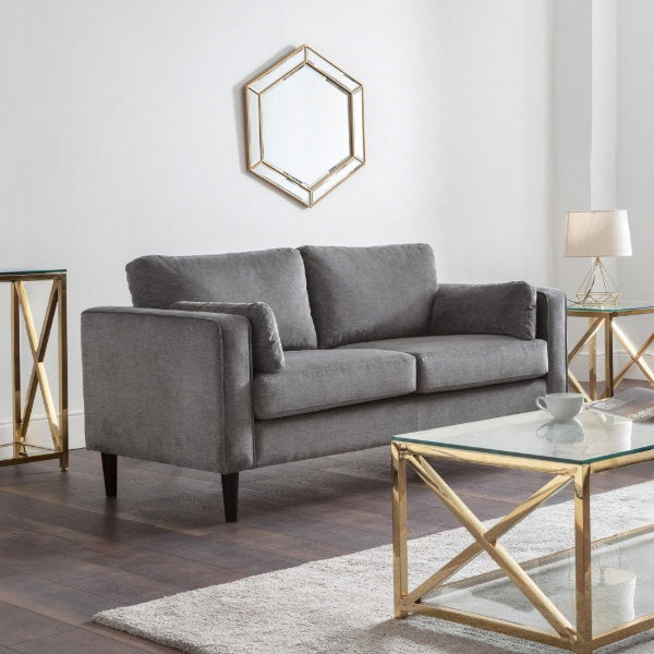 Hayward 2 Seater Sofa Grey Chenille Fabric - Living with Luxury