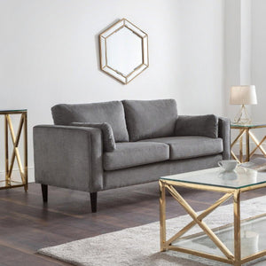 Hayward 2 Seater Sofa Grey Chenille Fabric - Living with Luxury