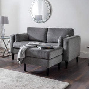 Hayward 2 Seater Sofa Grey Chenille Fabric - Living with Luxury