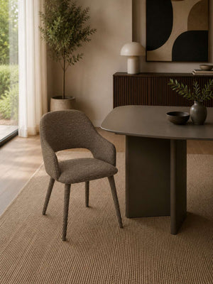 Hazel Upholstered Dining Chairs (Set of 2) - Taupe Textured Fabric - Living with Luxury