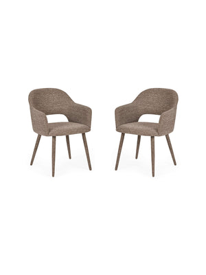 Hazel Upholstered Dining Chairs (Set of 2) - Taupe Textured Fabric - Living with Luxury