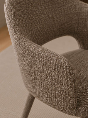 Hazel Upholstered Dining Chairs (Set of 2) - Taupe Textured Fabric - Living with Luxury