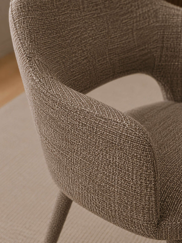 Hazel Upholstered Dining Chairs (Set of 2) - Taupe Textured Fabric - Living with Luxury