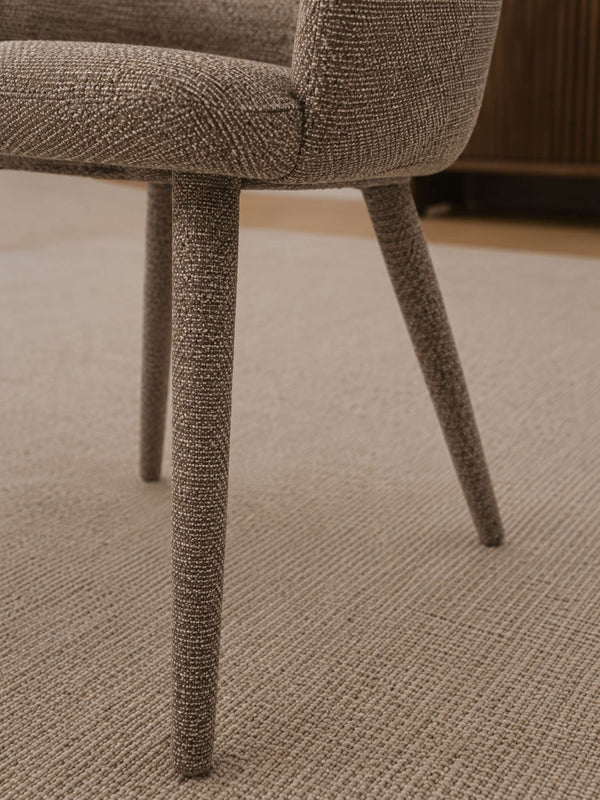 Hazel Upholstered Dining Chairs (Set of 2) - Taupe Textured Fabric - Living with Luxury