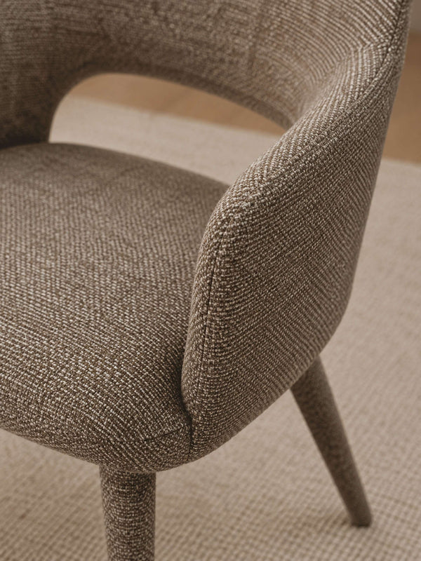 Hazel Upholstered Dining Chairs (Set of 2) - Taupe Textured Fabric - Living with Luxury