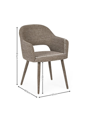 Hazel Upholstered Dining Chairs (Set of 2) - Taupe Textured Fabric - Living with Luxury