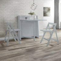 HELSINKI COMPACT FOLDING LIGHT GREY DINING SET - Living with Luxury