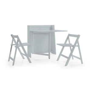 HELSINKI COMPACT FOLDING LIGHT GREY DINING SET - Living with Luxury