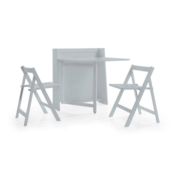HELSINKI COMPACT FOLDING LIGHT GREY DINING SET - Living with Luxury