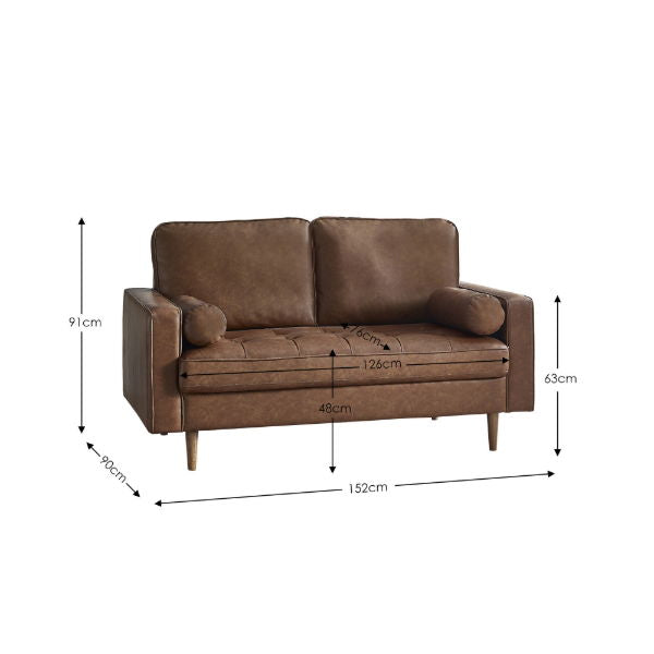 Henley 2 Seater Sofa With Bolsters - Living with Luxury