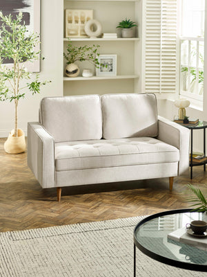 Henrietta Beige Upholstered 2 Seater Sofa - Living with Luxury