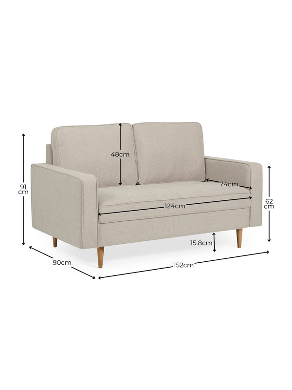 Henrietta Beige Upholstered 2 Seater Sofa - Living with Luxury