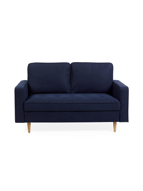 Henrietta Deep Blue Linen Upholstered 2 Seater Sofa - Living with Luxury