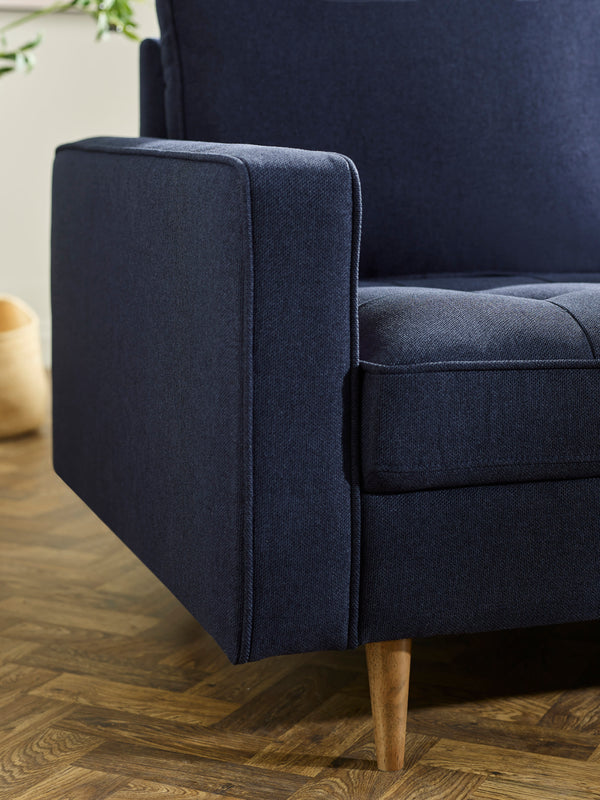 Henrietta Deep Blue Linen Upholstered 2 Seater Sofa - Living with Luxury