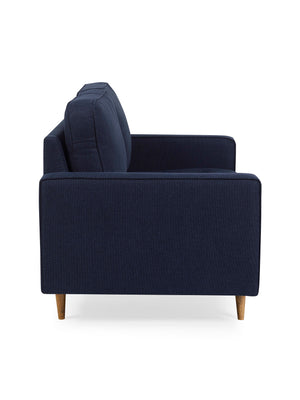 Henrietta Deep Blue Linen Upholstered 2 Seater Sofa - Living with Luxury