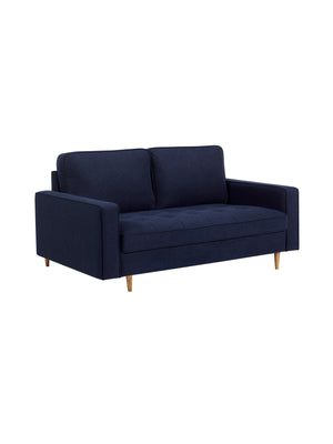 Henrietta Deep Blue Linen Upholstered 3 Seater Sofa - Living with Luxury