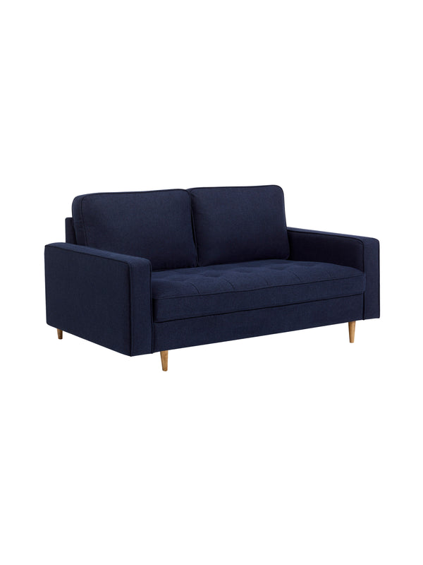 Henrietta Deep Blue Linen Upholstered 3 Seater Sofa - Living with Luxury