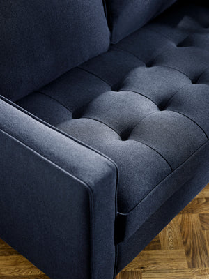 Henrietta Deep Blue Linen Upholstered 3 Seater Sofa - Living with Luxury