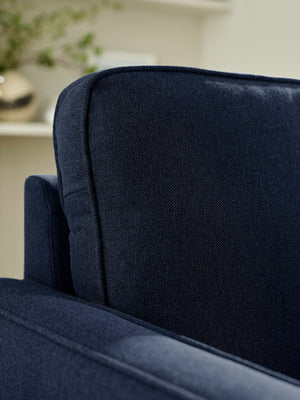 Henrietta Deep Blue Linen Upholstered 3 Seater Sofa - Living with Luxury